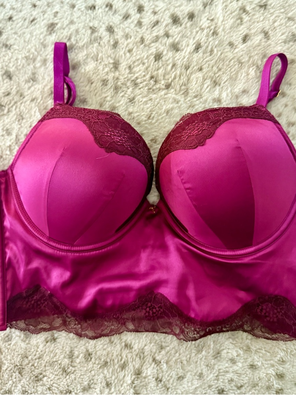 VINTAGE Victoria's Secret Lace-Trim Bombshell Longline Bra
